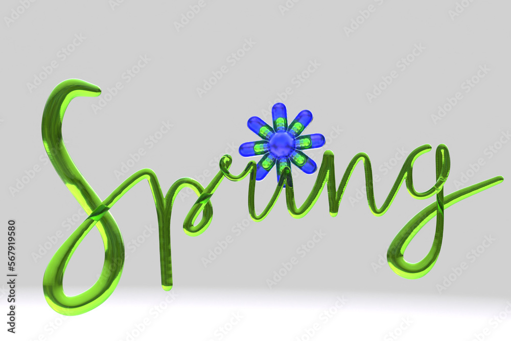 Spring 3d render lettering minimalistic modern word Spring 3d render lettering minimalistic modern word