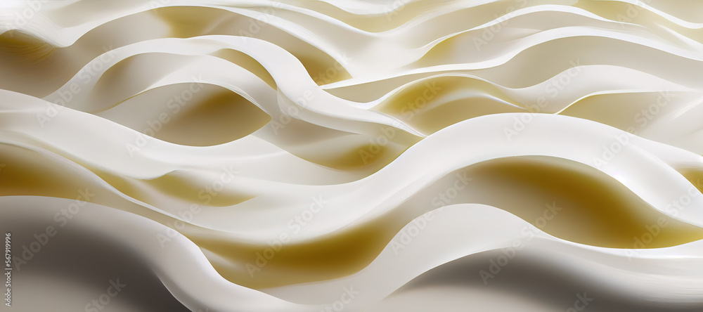 Obraz premium cream white wave texture background with Generative AI Technology