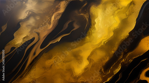 液体のような金色　暗い背景　流れるような　ペイント　壁紙　イメージ　ペンキ
Liquid-like gold, dark background, flowing paint, wallpaper, image, paint