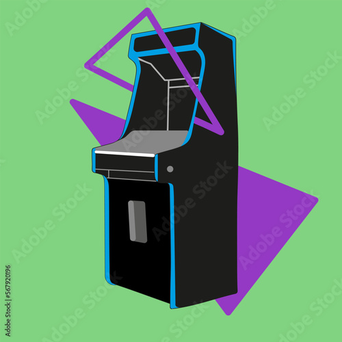 Nostalgic arcade machine. Fliperama vector. 2000´s concept