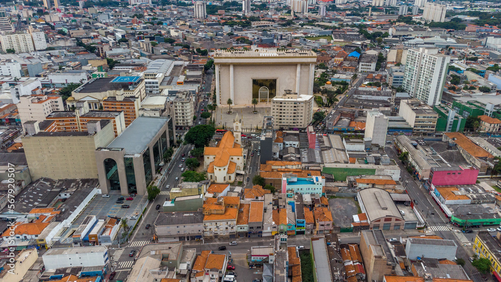 SÃO PAULO, BRAZIL FEBRUARY 03, 2023, Aerial view of the Temple of Solomon in the Brás neighborhood