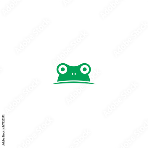 Frog simple minimalistic stylized, Line icon and colored version, toad vector illustration.