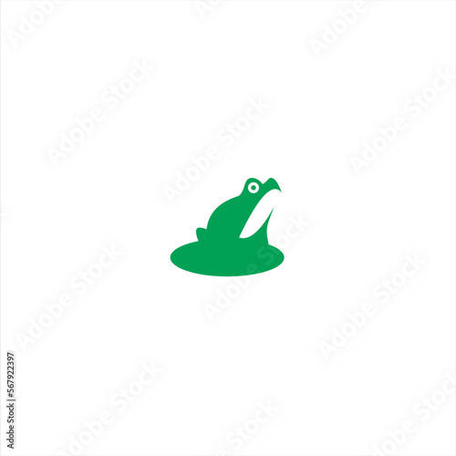 Frog simple minimalistic stylized, Line icon and colored version, toad vector illustration.