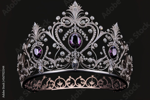 diamond encrusted luxury regal crown diadem. Generative AI