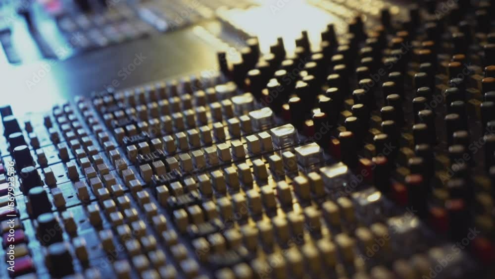 Mixing Console in Music Studio