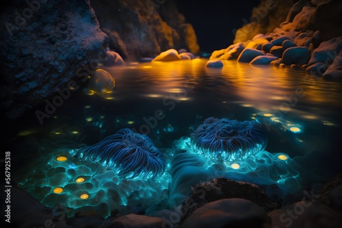 bioluminescent creature created using Generative AI Technology © Abapux