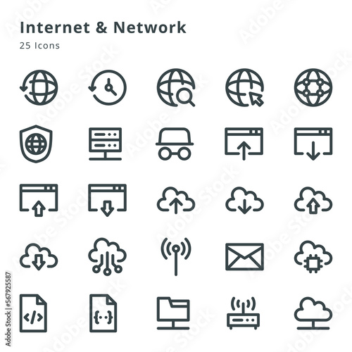 Internet & network icon sets