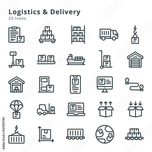 Logistics and delivery icons