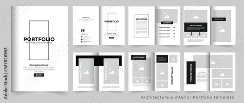 Modern architecture portfolio or interior portfolio design template