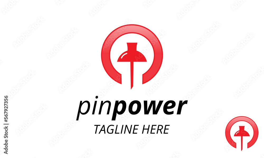 Pin Power Logo Design Template. Pin Power Logo Design Template.