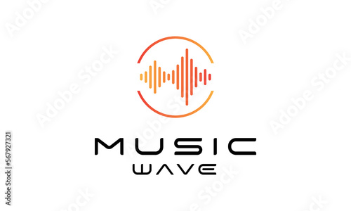 Music Wave Logo Design Template.