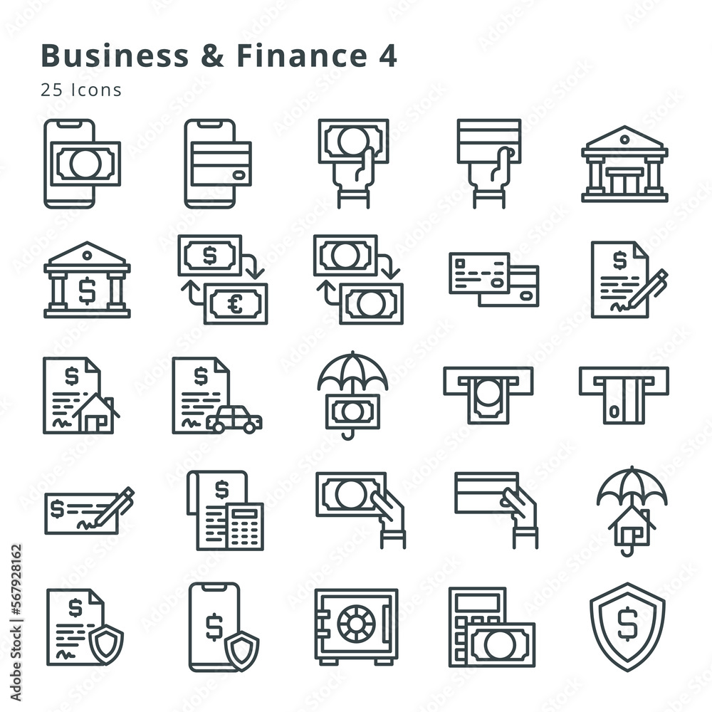 Business and finance 4 icons
