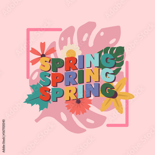 spring season design social media poster