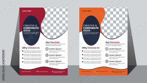 Corporate creative colorful business flyer template design set, abstract business flyer, vector template design or business poster template design.