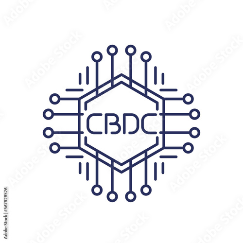 CBDC line icon, central bank digital currency
