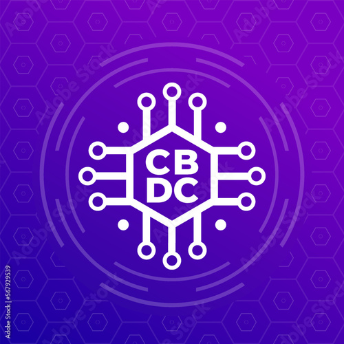 CBDC, central bank digital currency icon for web