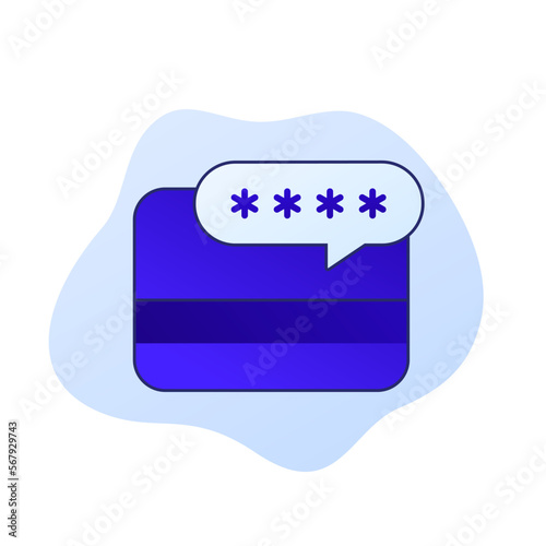 card PIN code, password icon, vector design