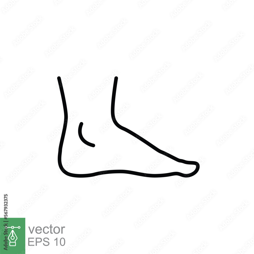 Foot, ankle line icon. Outline style can be used for web, mobile, ui. Pain, hip, ortho, anatomy, body, care concept. Vector logo illustration isolated on white background. EPS 10. Foot, ankle line icon. Outline style can be used for web, mobile, ui. Pain, hip, ortho, anatomy, body, care concept. Vector logo illustration isolated on white background. EPS 10.