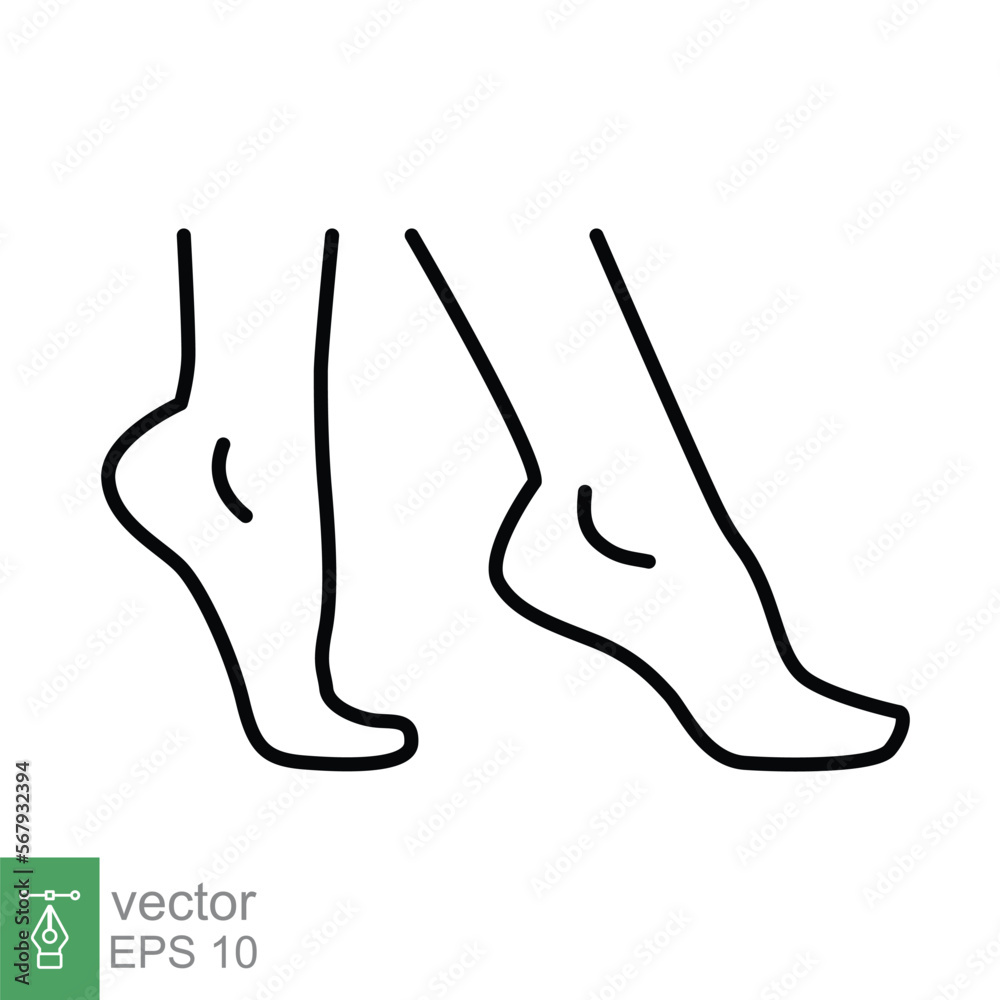 Foot, ankle line icon. Outline style can be used for web, mobile, ui. Pain, hip, ortho, anatomy, body, care concept. Vector logo illustration isolated on white background. EPS 10. Foot, ankle line icon. Outline style can be used for web, mobile, ui. Pain, hip, ortho, anatomy, body, care concept. Vector logo illustration isolated on white background. EPS 10.