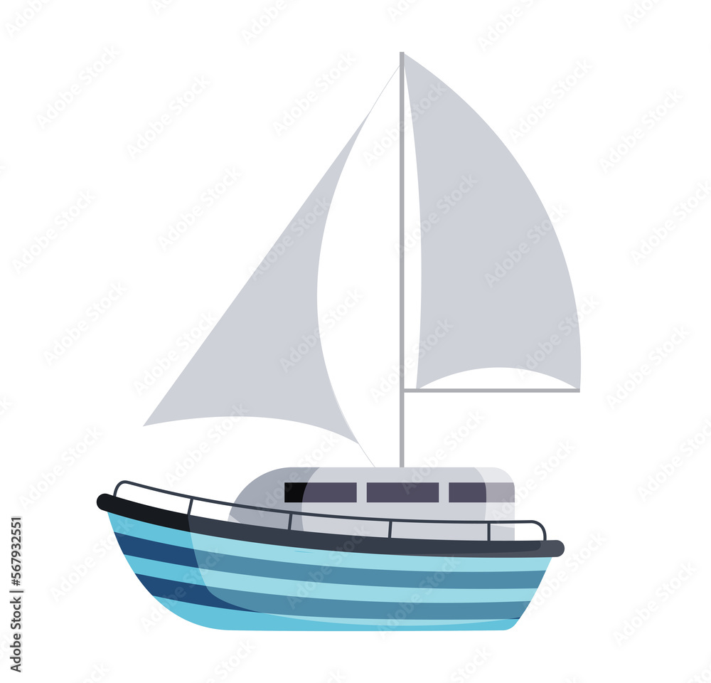 sea ships isolated in flat style