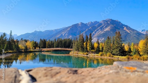 View of the Bow River in Banff, Alberta, Canada