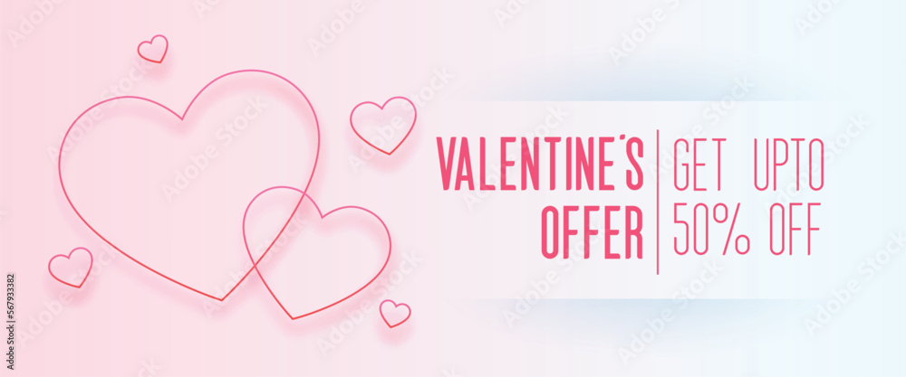 valentines day discount and offer banner for honeymoon couple