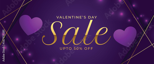 valentines day sale and discount banner for honeymoon couple