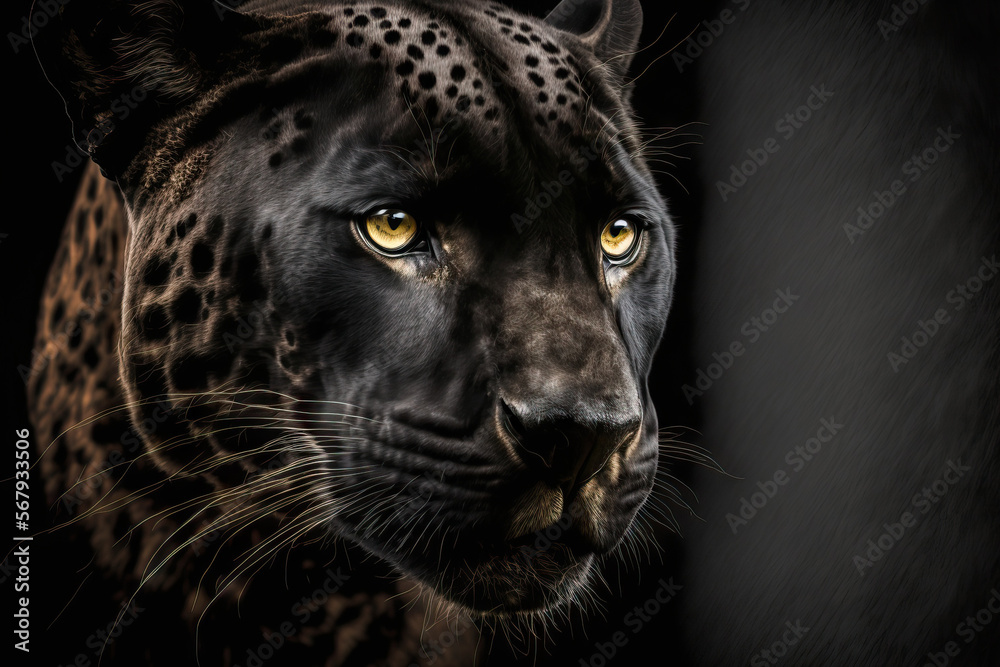 Animal Black Panther. Generative AI Animal Black Panther. Generative AI