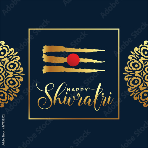 maha shivratri cultural background with golden shiv tilak