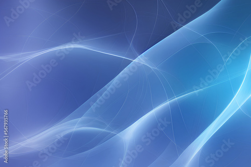 Abstract Smooth Blue Curve Light Background Copy Space Text Made With Generative AI Technology
