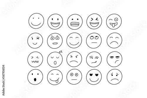 Hand Drawn Emoticon Illustrations. Playful and Expressive Designs for Social Media, Digital Art, and Printing