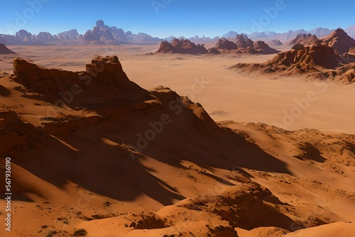 Hot and sandstorm Desert in the country 