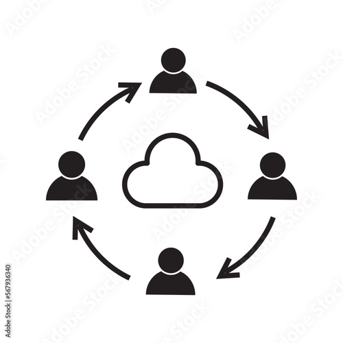 Business collaborate icon vector image on white back