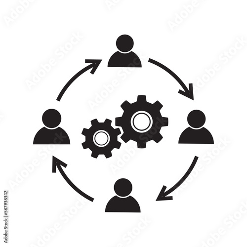 Business collaborate icon vector image on white back