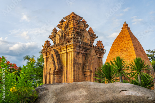 Schilderij op canvas An ancient temple with ornate carvings at Nha Trang in Vietnam