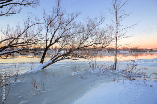 Frozen Riviere des Prairies Montreal Canada