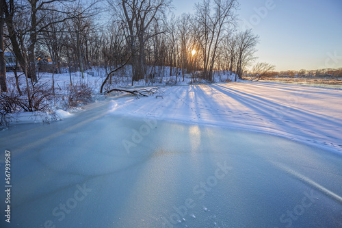 Frozen Riviere des Prairies Montreal Canada © Anupam