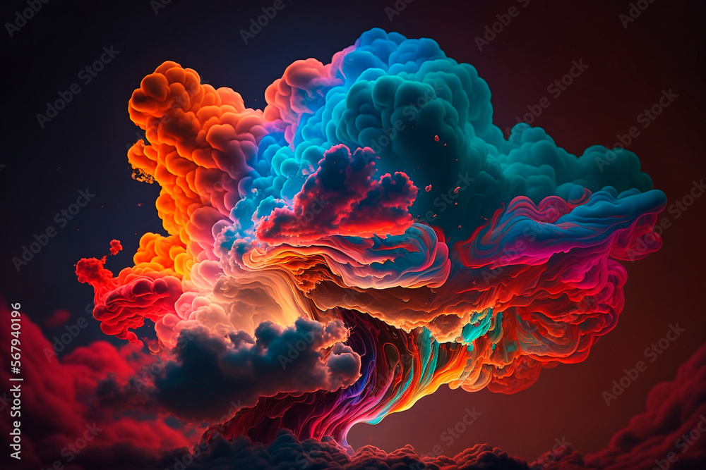 Obraz premium Glowing colorful clouds generative AI