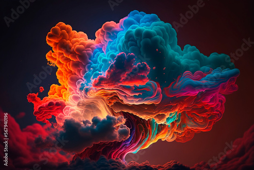 Glowing colorful clouds generative AI © AlexandraDaryl