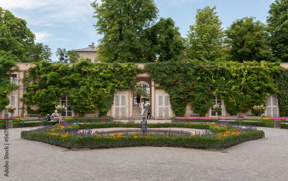 Views of Mirabell Palace and Gardens, a tourist destination in the city of Salzburg, Austria
