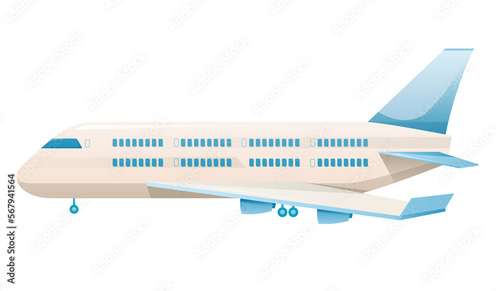 Airplane aircraft vehicle isolated illustration