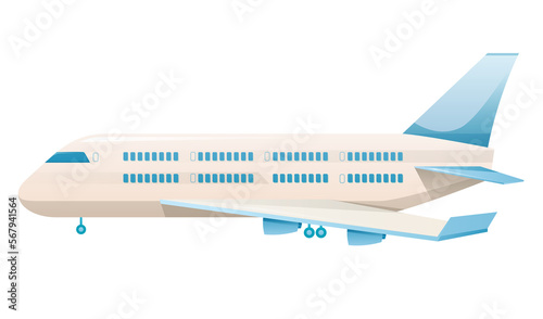 Airplane aircraft vehicle isolated illustration
