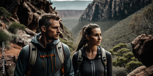 Hiking Lady and Man in Australia | Generative AI