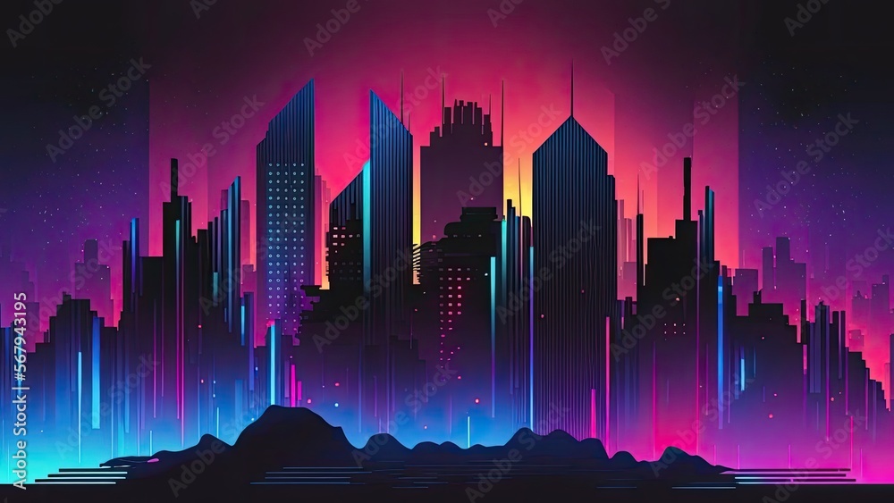 Cyberpunk colors gradient background, grainy texture effect, smoky, dark city, neon, ai Cyberpunk colors gradient background, grainy texture effect, smoky, dark city, neon, ai