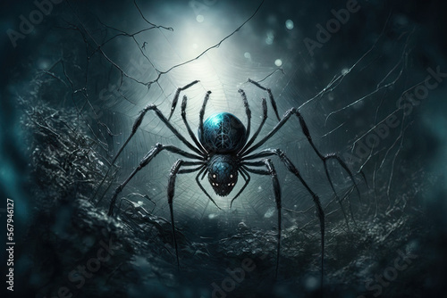 An illustration of a spider. Generative AI