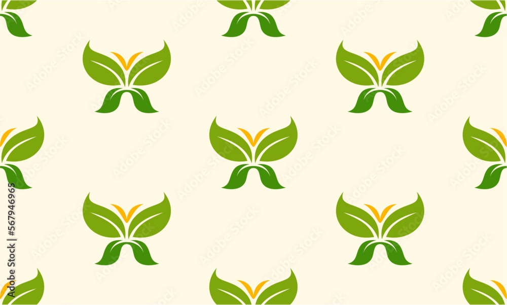Obraz premium logo wallpaper green leaf butterfly