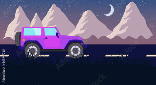 jeep landscape illustration