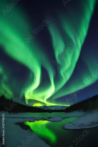 Unforgettable Night Sky Memories Captured in Our Images of Northern Lights Over Lake © qalandararts