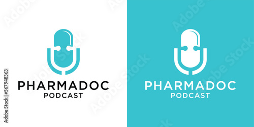 logo design podcast with doc set template