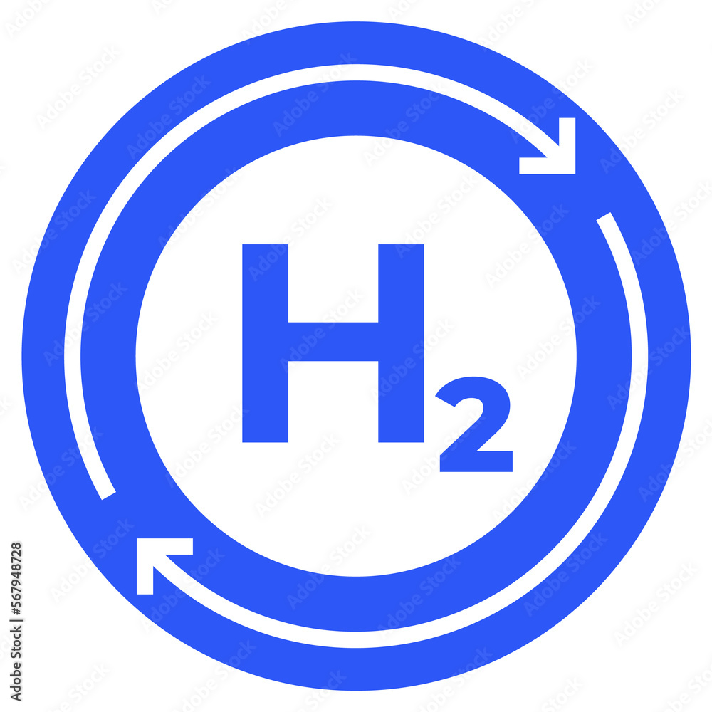 Obraz premium hydrogen energy icon with arrows